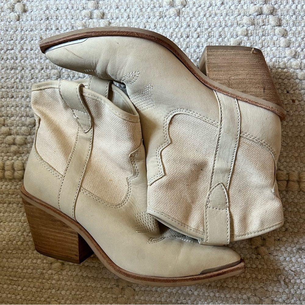 Dolce Vita Cream Western Ankle Booties